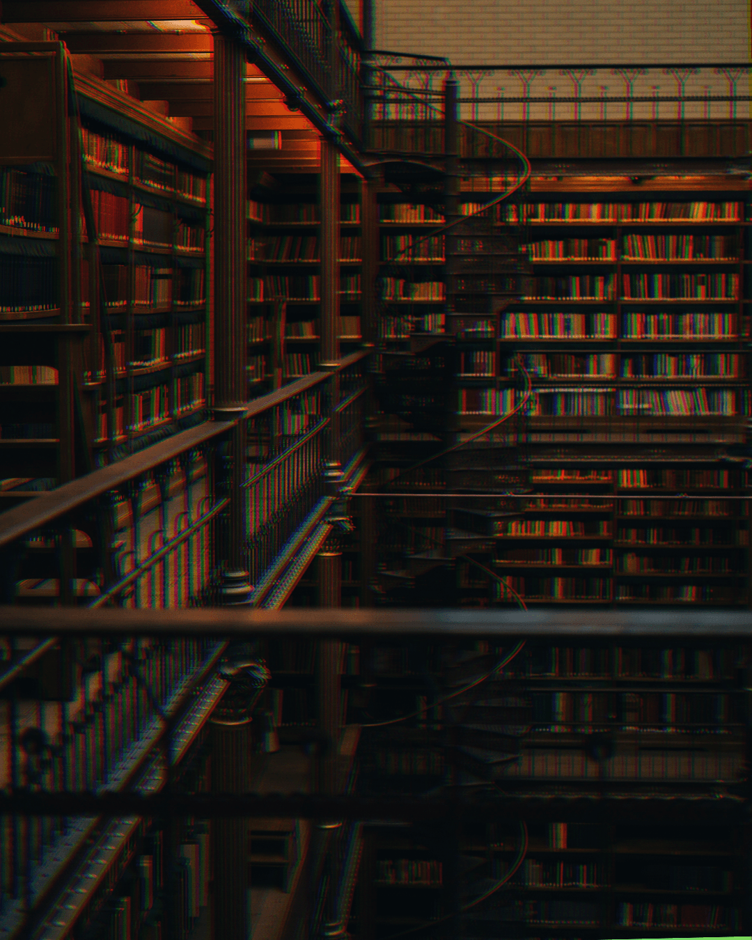 Biblioteca, com efeito de prisma