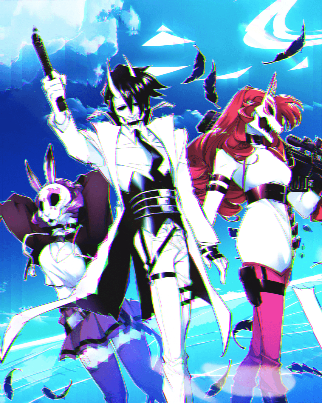 Capa do jogo Neon White, com efeito de prisma