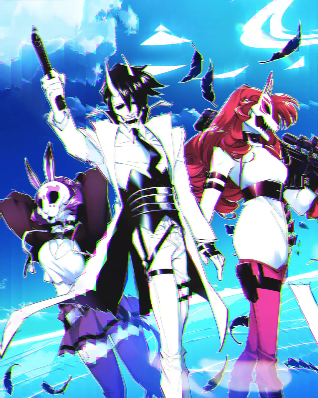 Capa do jogo Neon White, com efeito de prisma